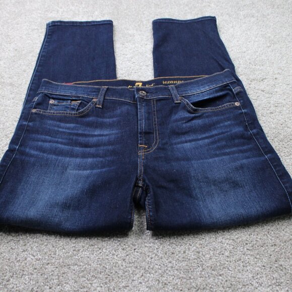 7 for all Mankind Jeans Women 31 Blue Dark Wash Roxanne Ankle w/ 26" inseam - Picture 2 of 14
